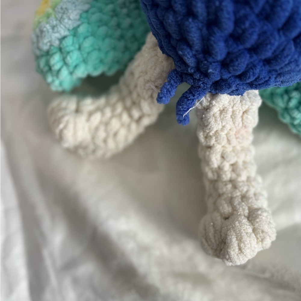 Blue and Green Plush Peacock Toy - Picture 9 of 15